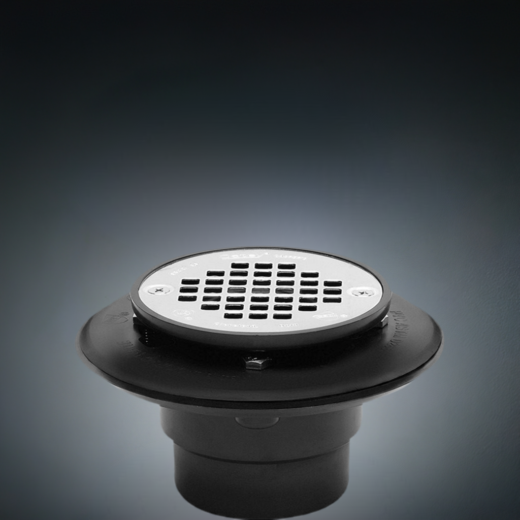 ABS Shower Drain with Chrome Grid 2in