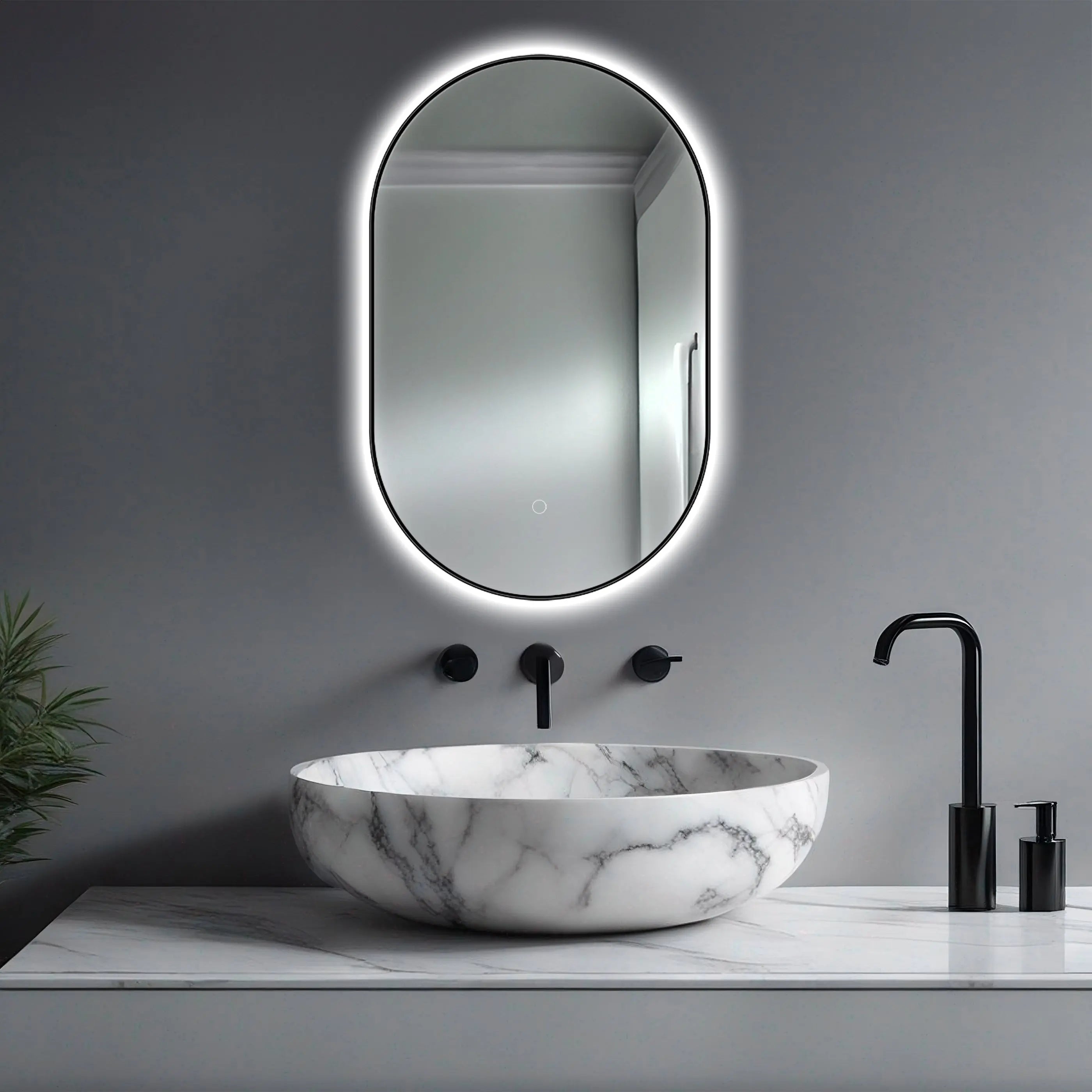 Oval LED Mirror MSL010-BM 22X36