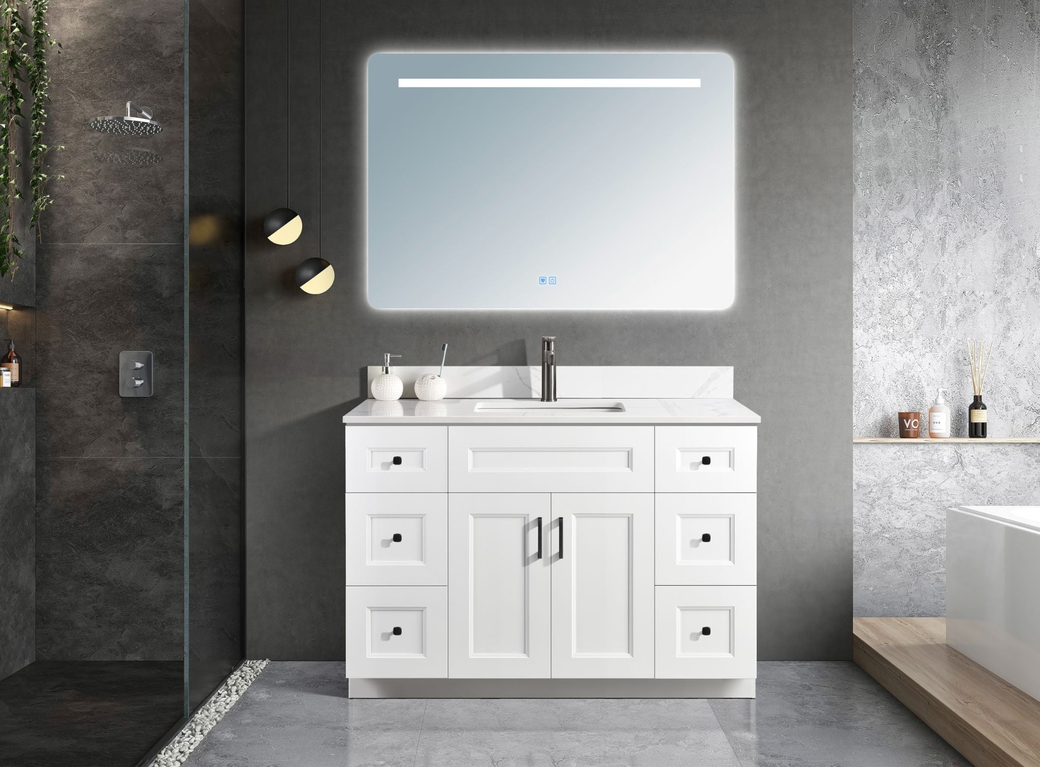 Pinewood 48-Inch White Vanity