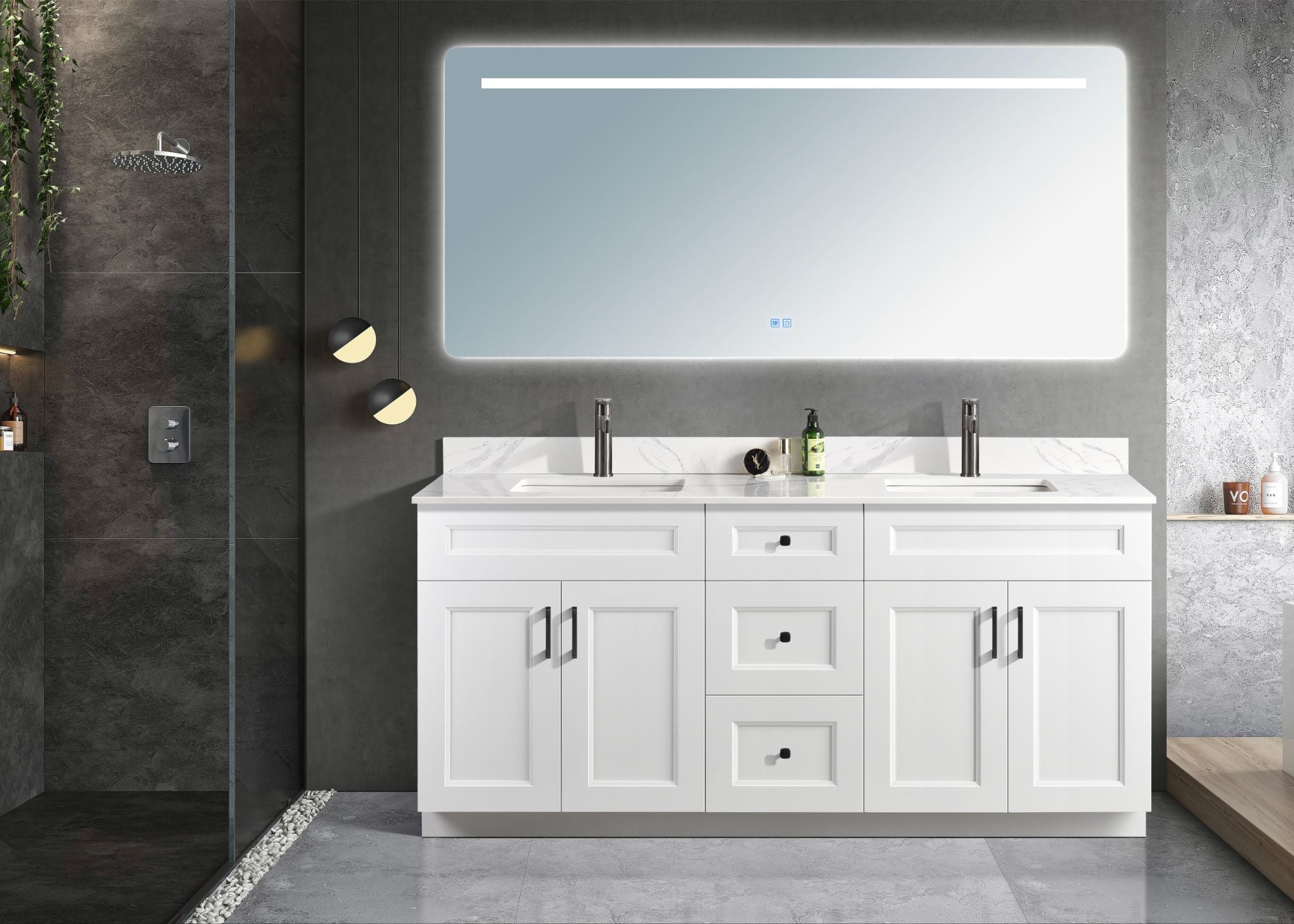 Pinewood 72-Inch White Vanity