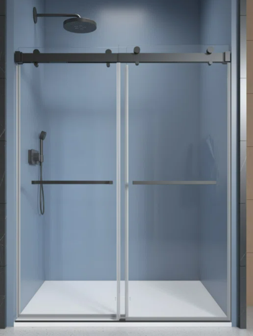 Shower Glass Door 48x70 Matt Black