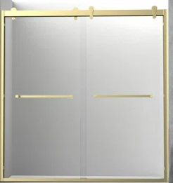 Shower Glass Door 48x70 Brushed Gold