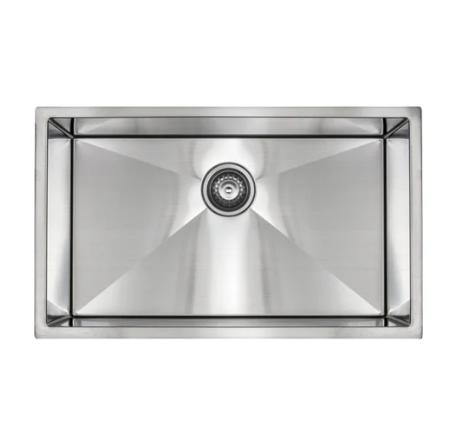 Silver Sink Single 32x18 Deep 10 Inch, With Drain & Grid