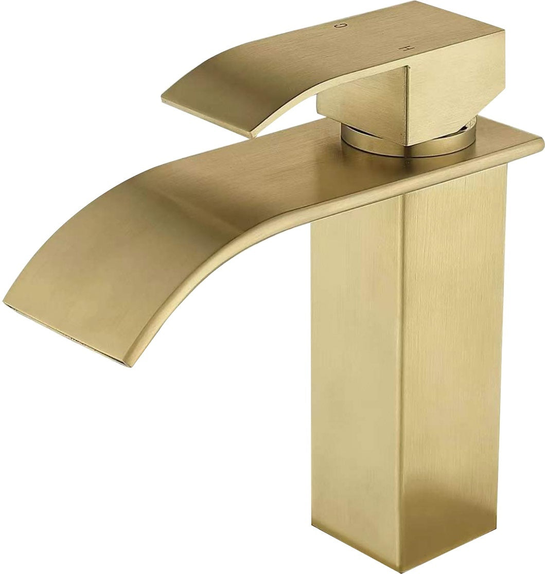 Brushed Gold Single-Handle Waterfall Faucet CM1001BG