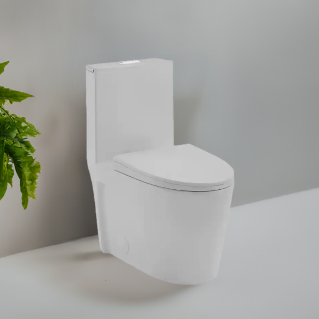 0382 Slate Solitude: White One-Piece Toilet