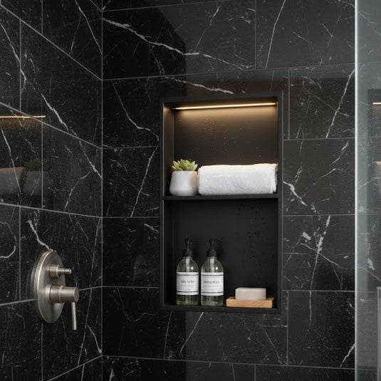 12x24 Stainless steel double shelf niche-Charcal