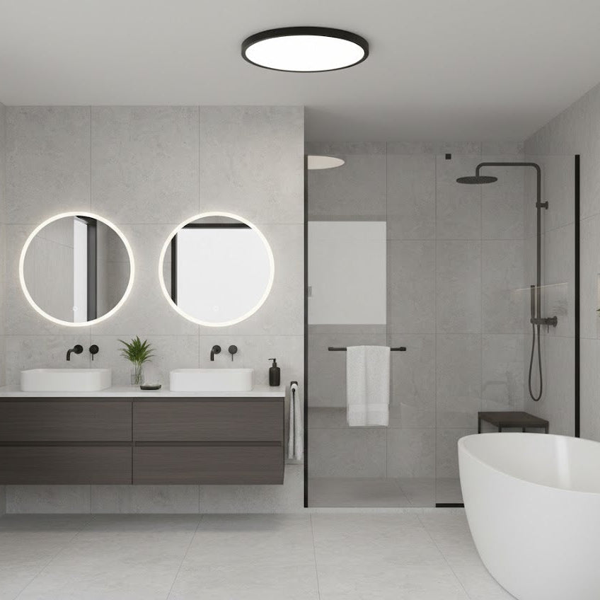 Modern Black LED Flush Mount Ceiling Light HT-1036MB 3CCT