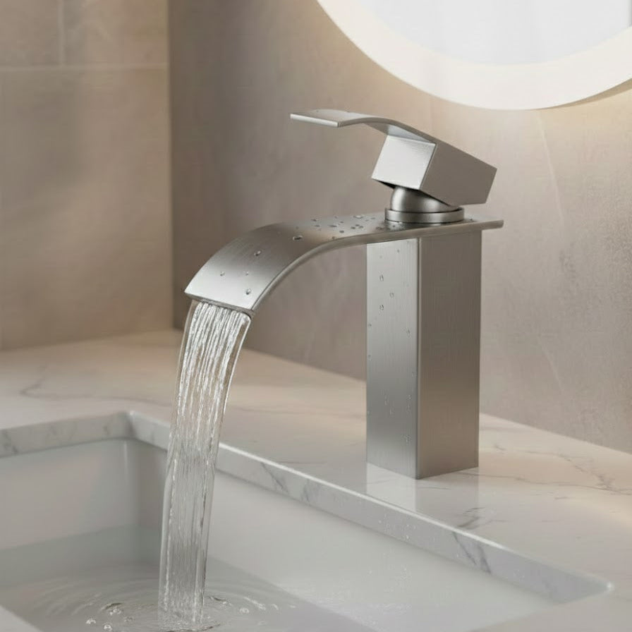 Brushed Nickel Single-Handle Waterfall Faucet CM1001BN