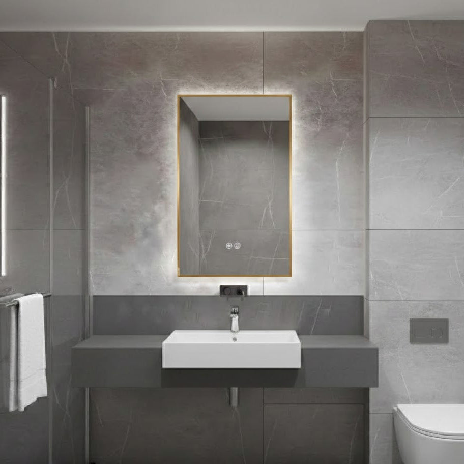 Brushed Gold LED Mirror 24X32 MSL003-BG