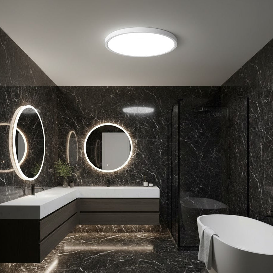 Modern White LED Flush Mount Ceiling LightHT-1036WT 3CCT
