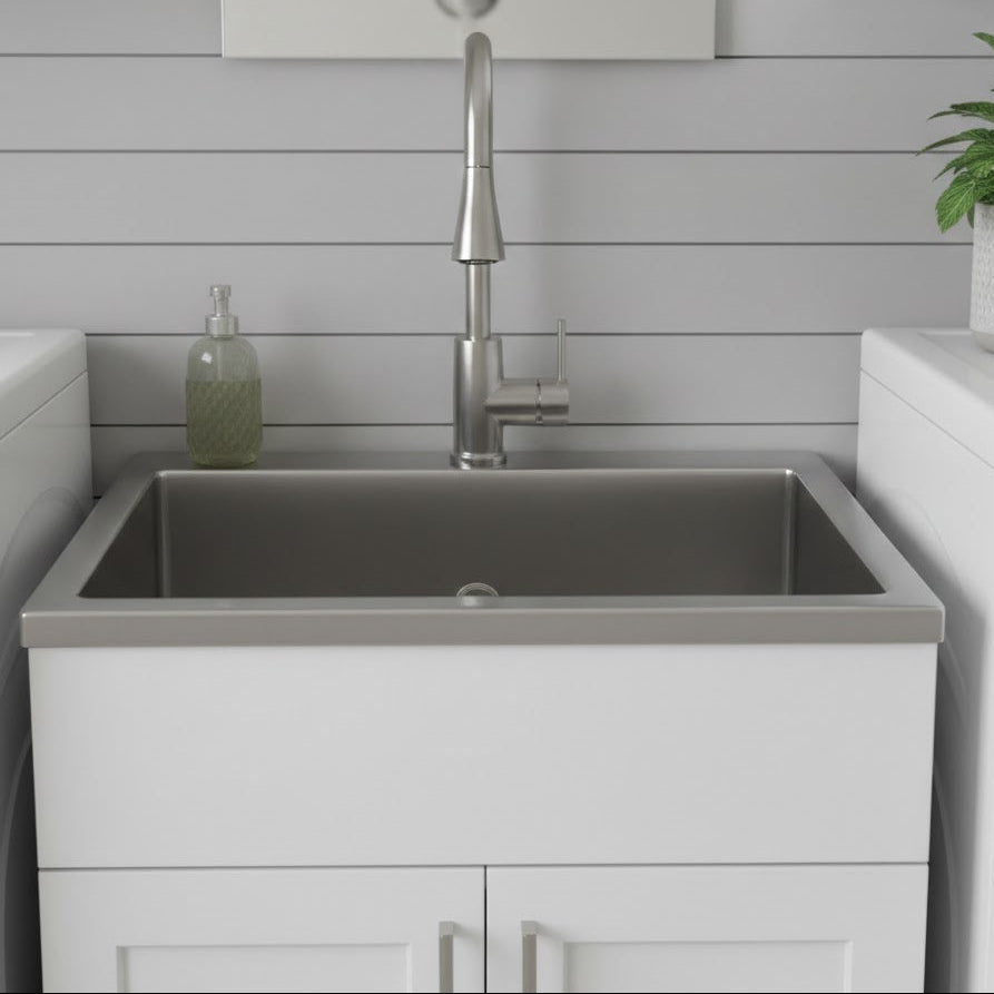 Laundry Sink Cabinetry with Pull-out Faucet