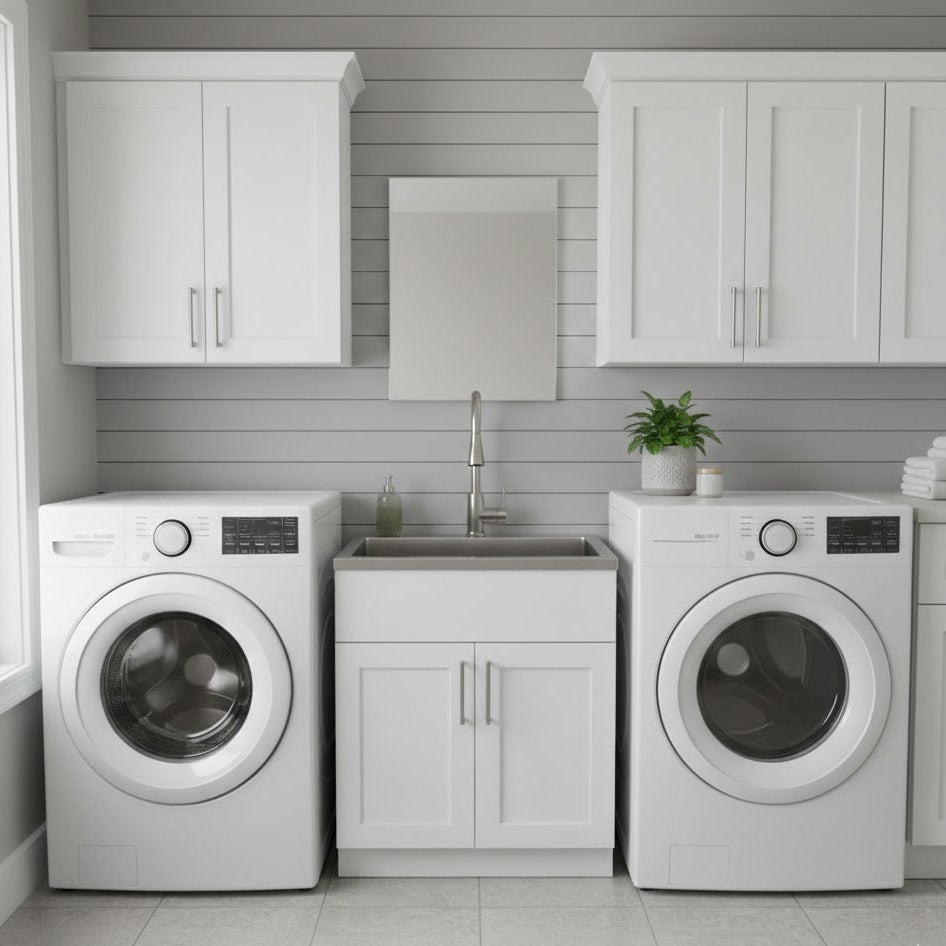 Laundry Sink Cabinetry with Pull-out Faucet