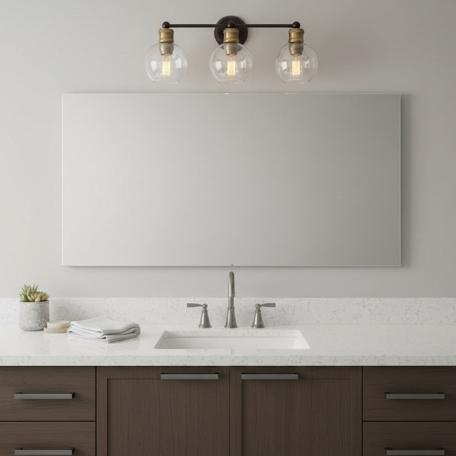 Noir Lux Matte Black & Gold Vanity Light