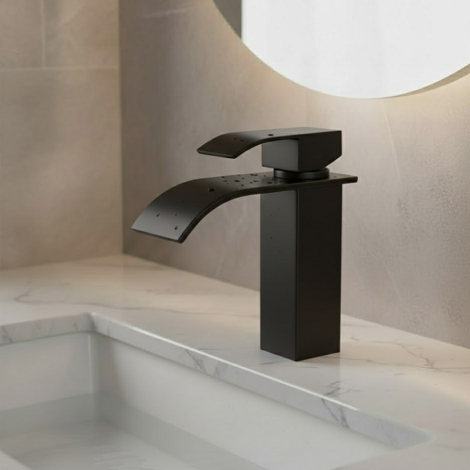 Matte Black Single-Handle Waterfall Faucet CM1001MB