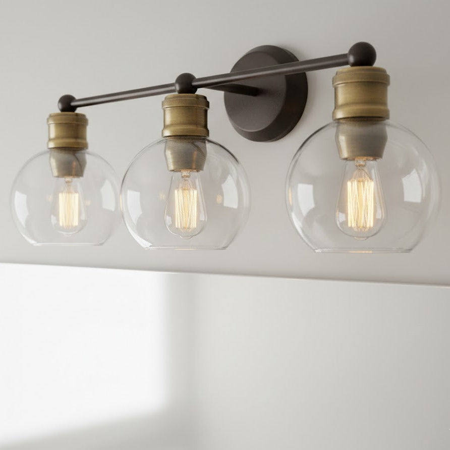 Noir Lux Matte Black & Gold Vanity Light