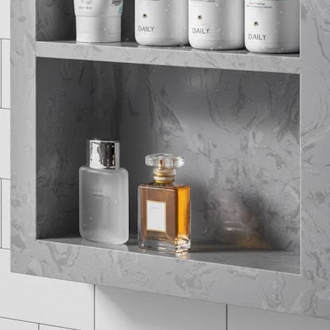 Grey Shower Niche double shelf