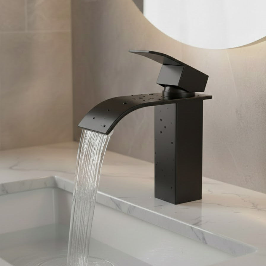 Matte Black Single-Handle Waterfall Faucet CM1001MB