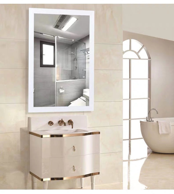 24" White Frame Mirror