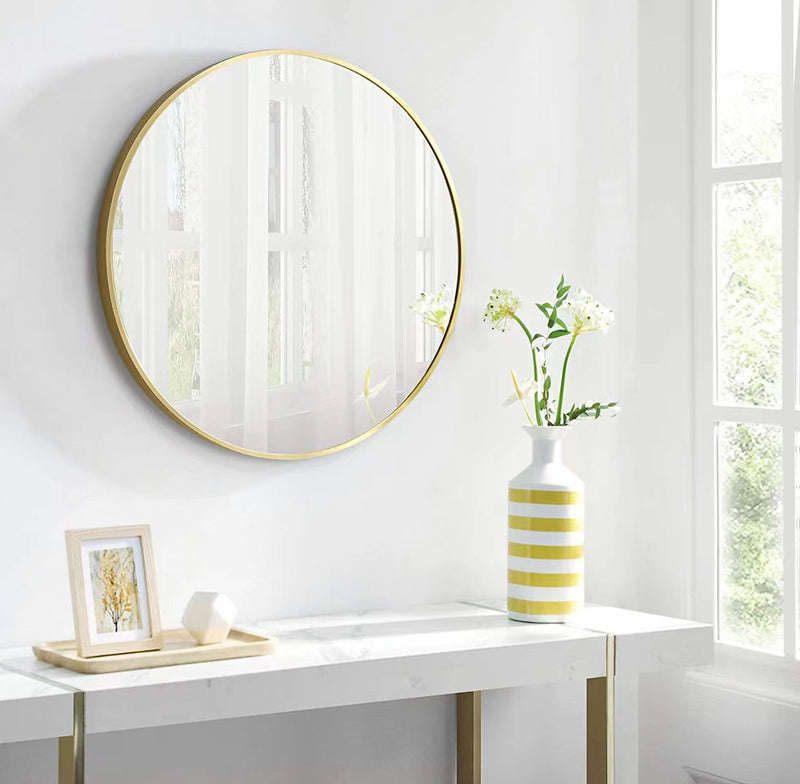 28" Gold Round Mirror