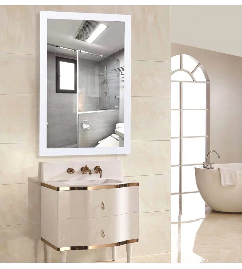 30" White Frame Mirror