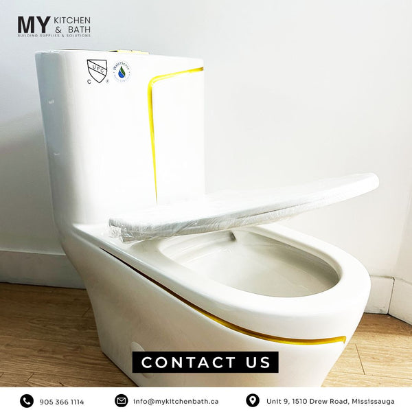 White and Gold Line Toilet