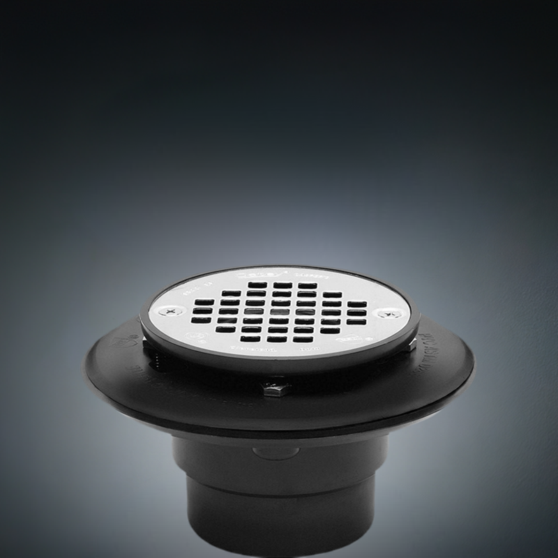 ABS Shower Drain with Chrome Grid 2in