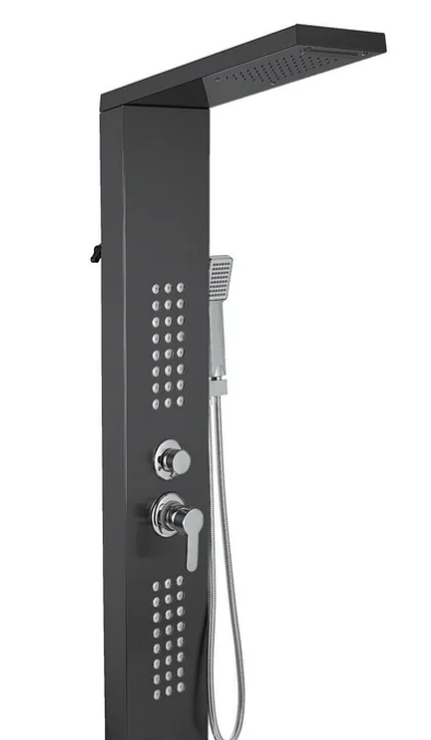 Black Shower Panel With 5 Functions