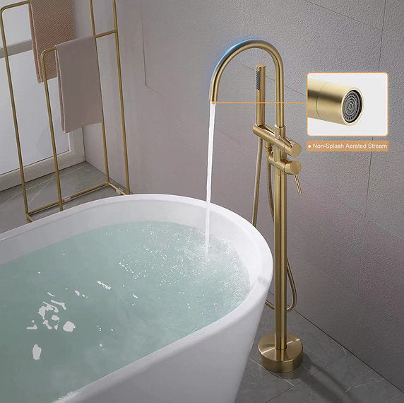 Brushed Gold Freestanding Tub Faucet