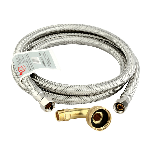 Dishwasher Flexible Connector w. Swivel Elbow 3/8 OD Comp x 3/4 FGH Elbow x 72