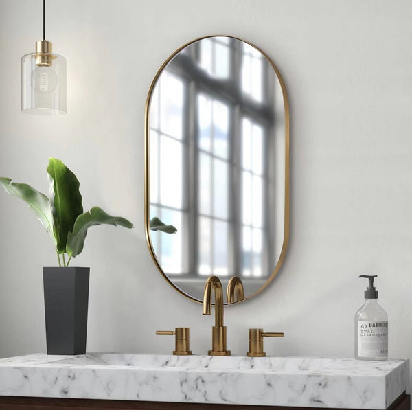 Gold Track Metal Mirror