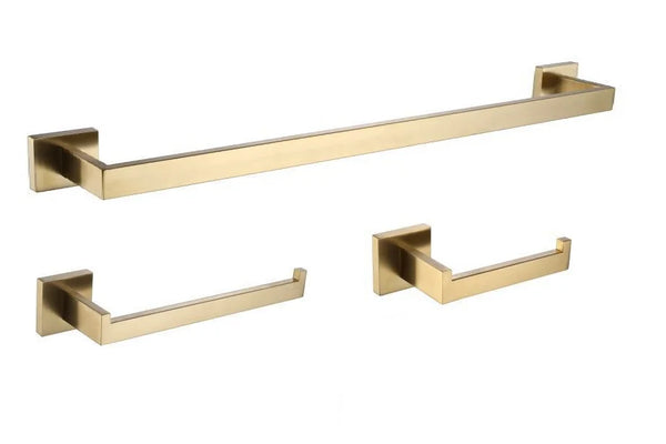 Golden Elegance Square Towel Bar Collection