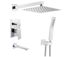 Lustrous Square Chrome Rain Shower Kit