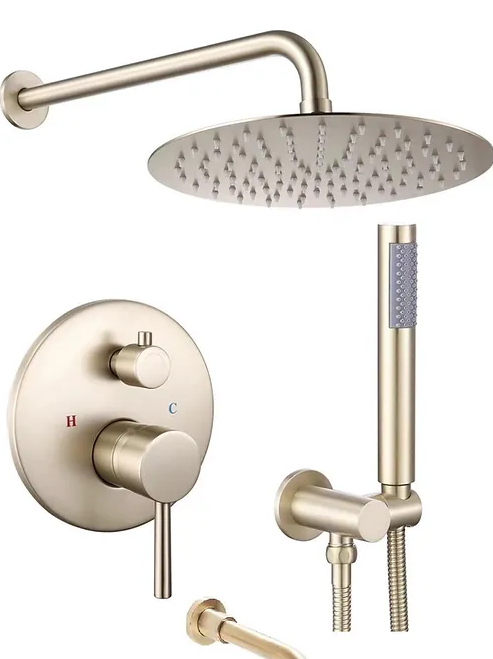 Luxe Gold Round Rainfall System