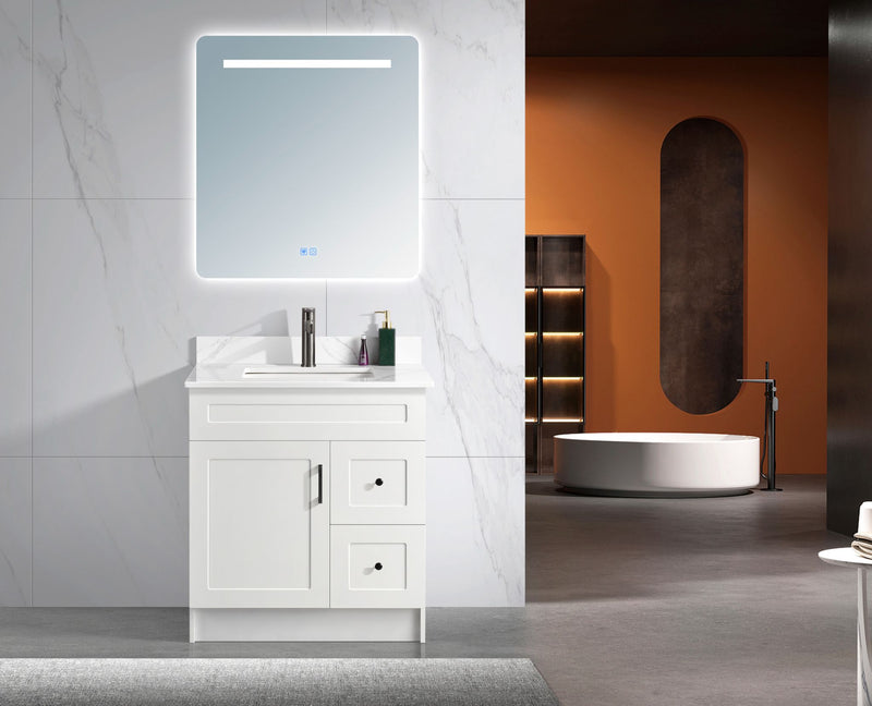 MDF 30-Inch White Vanity Right