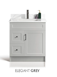 MDF 30-Inch Grey Vanity Left