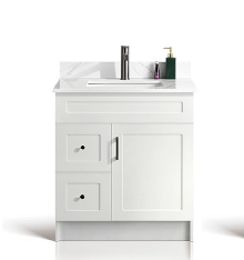 MDF 30-Inch White Vanity Left