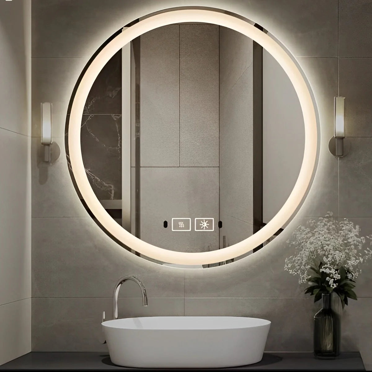 24" Round LED Ring Light Mirror MSL624