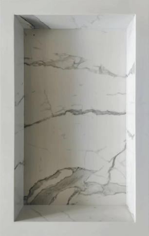 Marble niche 16 x 24 statuario single shelf
