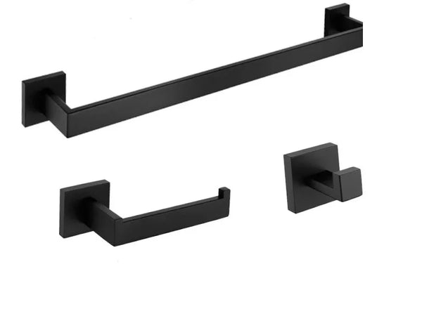 Midnight Square Towel Bar Set