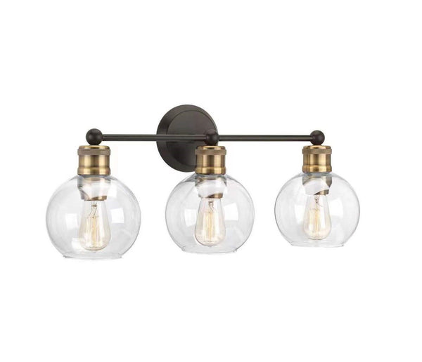 Noir Lux Matte Black & Gold Vanity Light