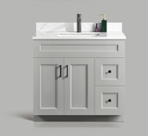 Pinewood 36-Inch Grey Vanity Right