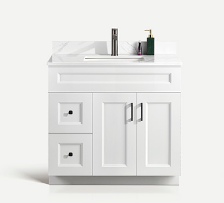 Pinewood 36-Inch White Vanity Left