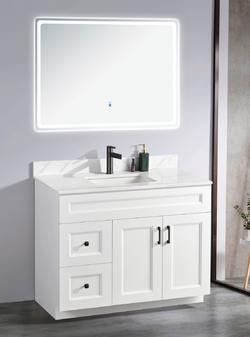 Pinewood 42-Inch White Vanity Left