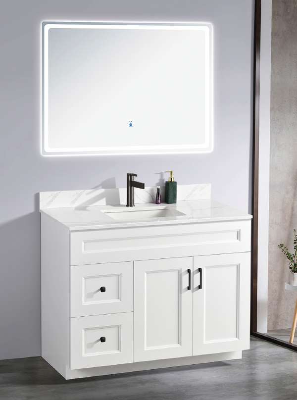 Pinewood 42-Inch White Vanity Left