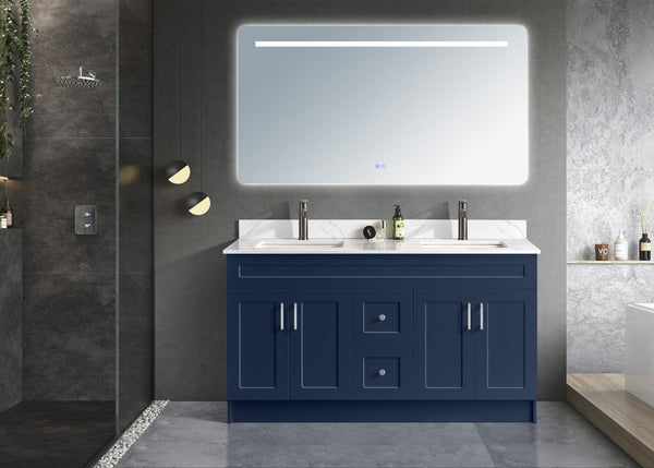 Pinewood Double Sink 60-Inch Blue Vanity