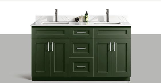 Pinewood Double Sink 60-Inch Green Vanity