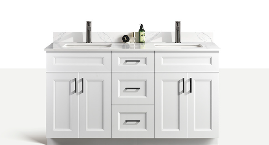 Pinewood Double Sink 60-Inch White Vanity