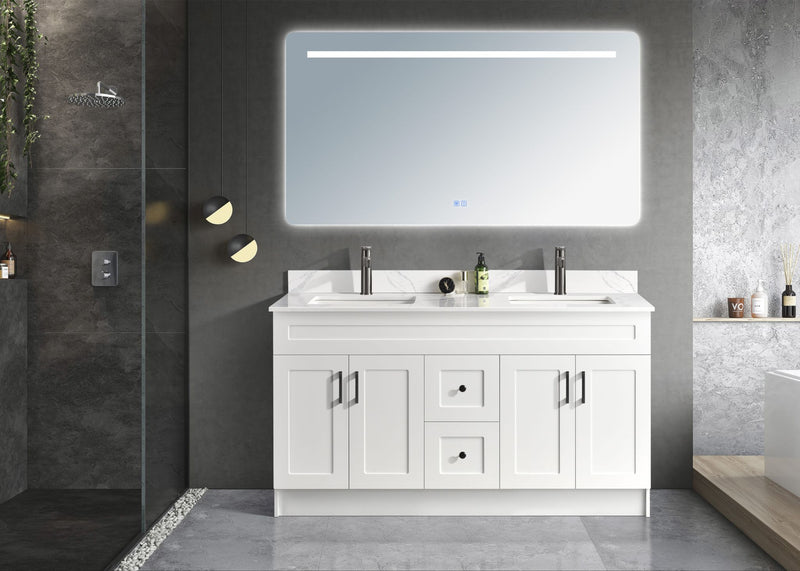 Pinewood Double Sink 60-Inch White Vanity