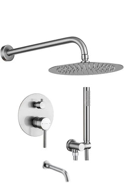 Polished Chrome Rain Shower Fixture (Round)