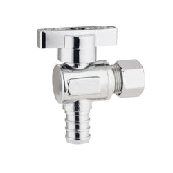 Quarter Turn Angle Stop Valve 1/2" PEX x 3/8 OD Comp